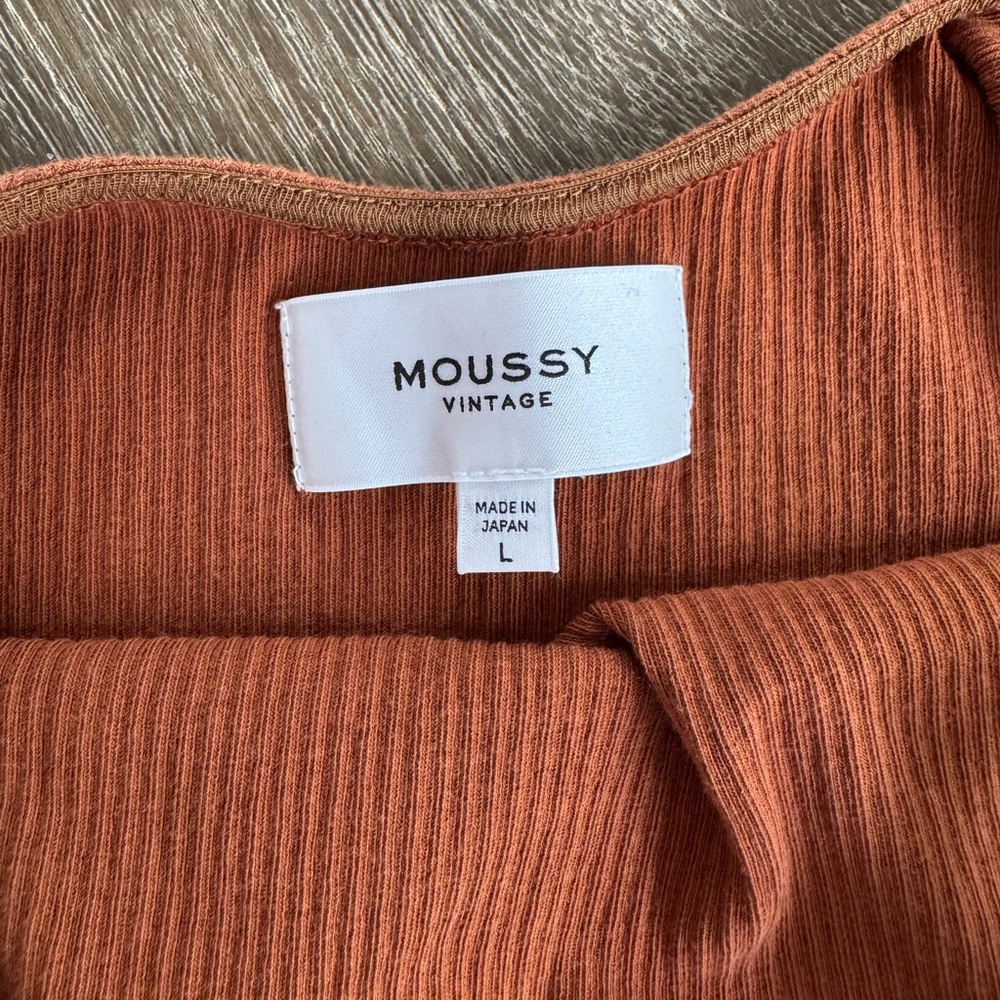 Moussy Vintage Basic Ribbed Tank Top Burnt Orange Size Large - Picture 6 of 8